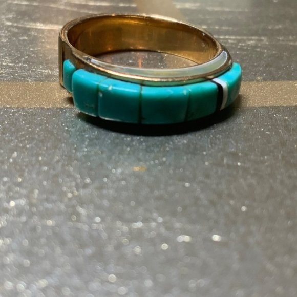 Authentic Turquoise Band Vintage Ring 6.5 - Picture 11 of 11